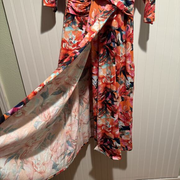 Soft Surroundings Le Jardin Floral Maxi Wrap Dress Plus Size 1X - Picture 7 of 8